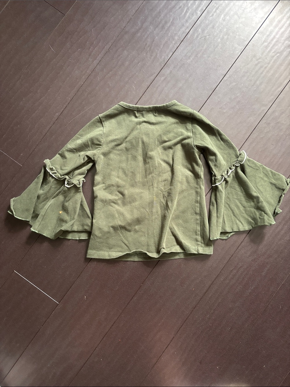 Marie Nicole Pumpkin Spice Green Ruffle Sleeve Top & Pumpkin Print Leggings Set - Picture 4 of 8